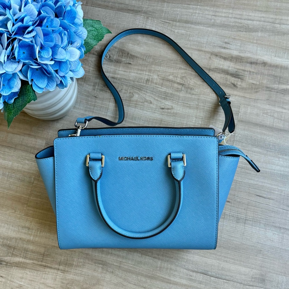 Michael Kors | Sky Selma MD TZ Satchel Saffiano Leather - Picture 2 of 9